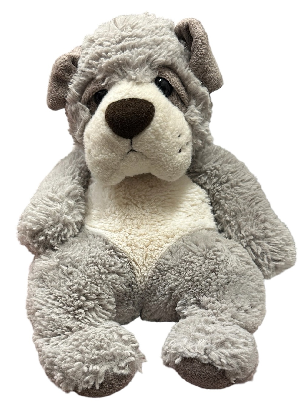Aurora Sluuumpy Da Dog - Grey White Bulldog Puppy Plush Floppy Stuffed Animal